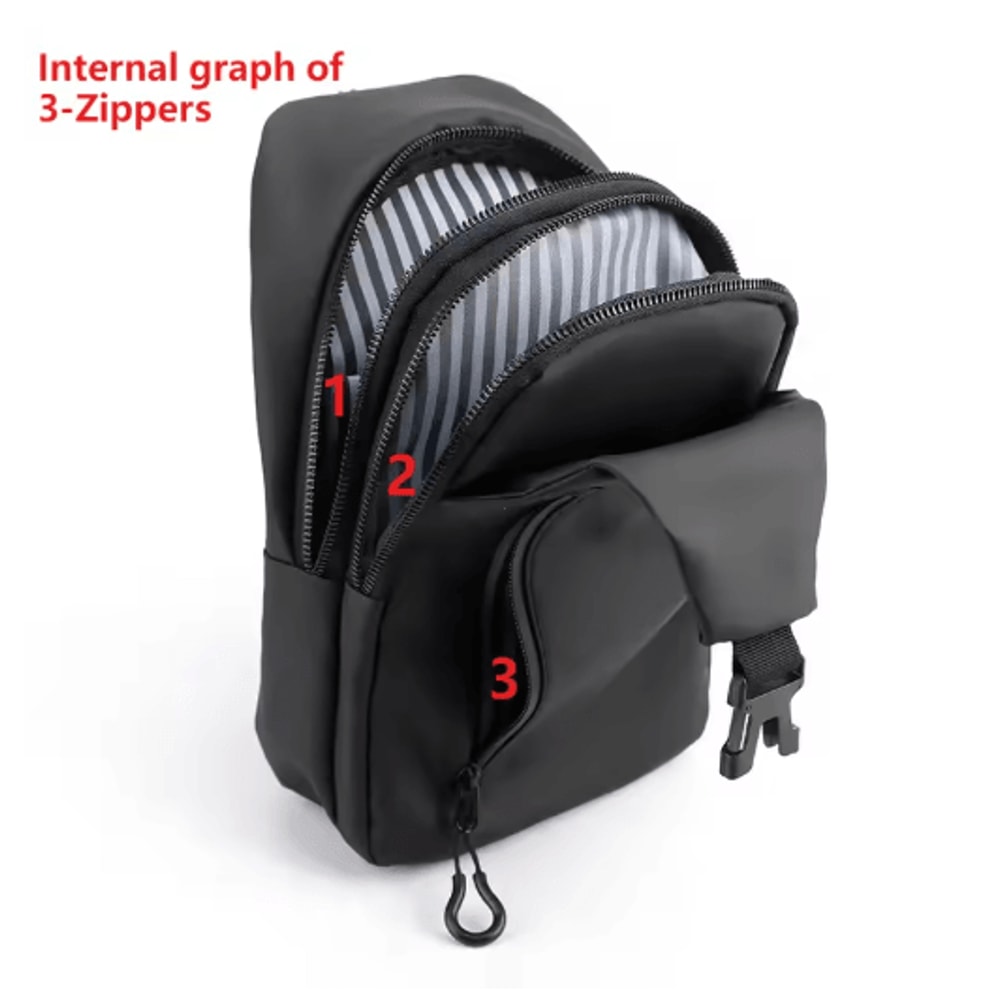 Mens Crossbody Chest Bag With USB Charging Port WaterResistant Casual Sling For Everyday Use 9