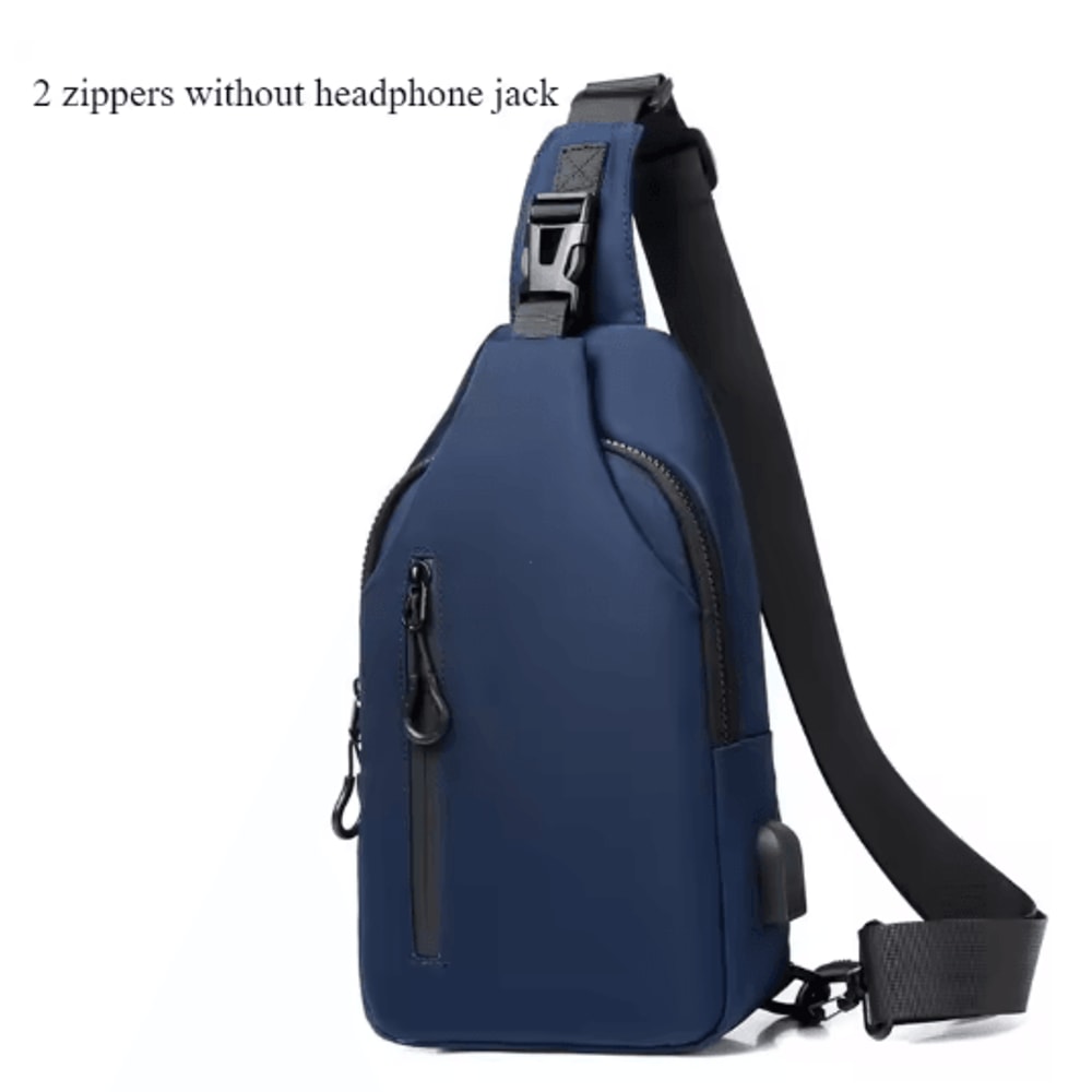 Mens Crossbody Chest Bag With USB Charging Port WaterResistant Casual Sling For Everyday Use 2