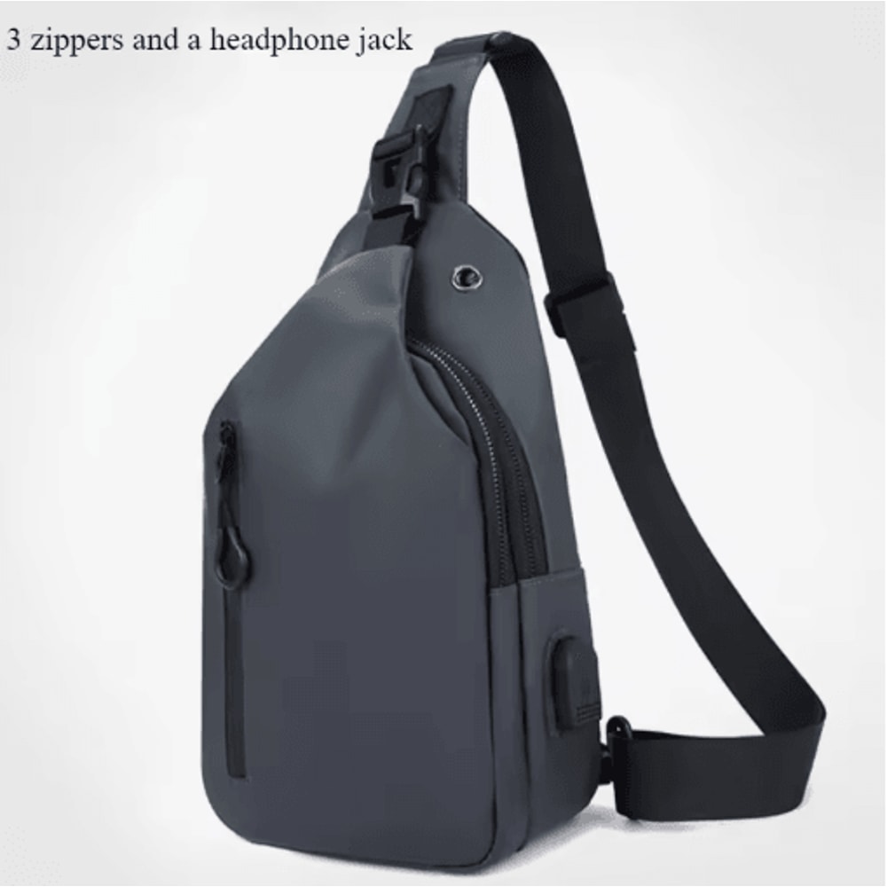 Mens Crossbody Chest Bag With USB Charging Port WaterResistant Casual Sling For Everyday Use 4