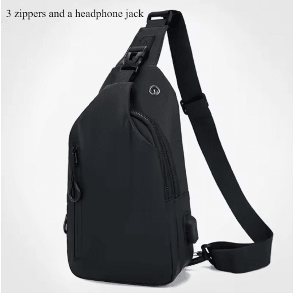 Mens Crossbody Chest Bag With USB Charging Port WaterResistant Casual Sling For Everyday Use 6