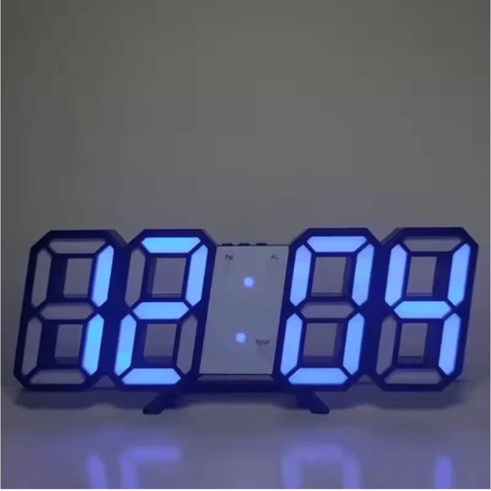 3D LED Digital Alarm Clock With Temperature Modern Wall Desk Display Clock 2
