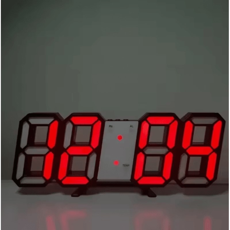 3D LED Digital Alarm Clock With Temperature Modern Wall Desk Display Clock 3