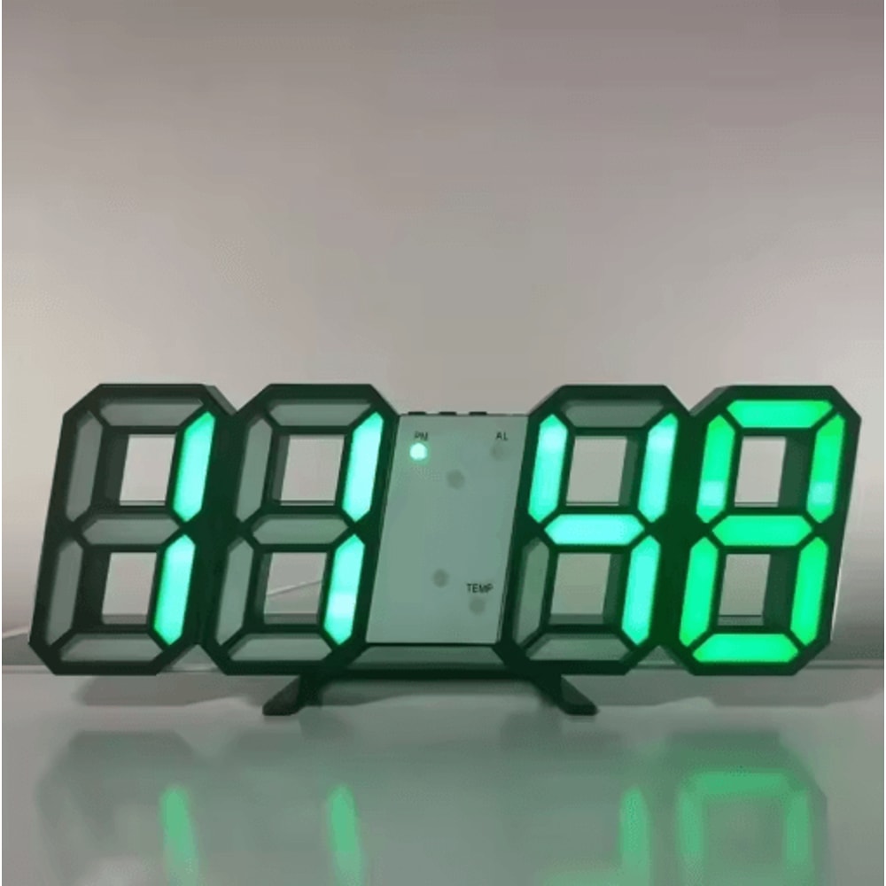 3D LED Digital Alarm Clock With Temperature Modern Wall Desk Display Clock 4