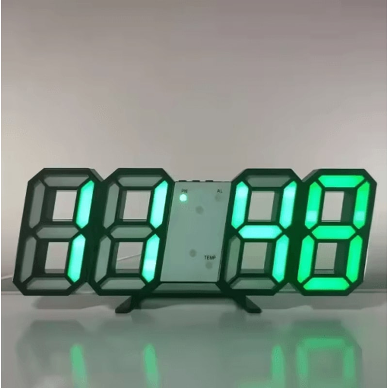 3D LED Digital Alarm Clock With Temperature Modern Wall Desk Display Clock 4