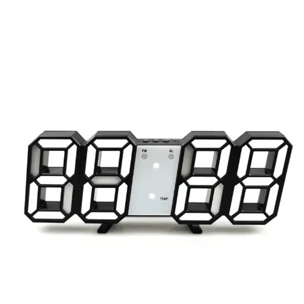 3D LED Digital Alarm Clock With Temperature Modern Wall Desk Display Clock 6