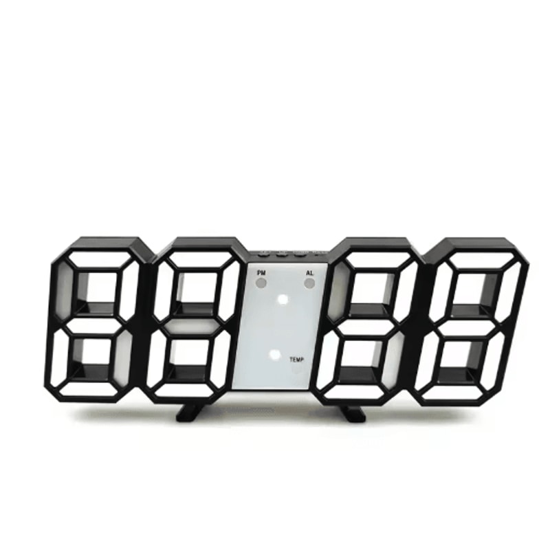 3D LED Digital Alarm Clock With Temperature Modern Wall Desk Display Clock 6