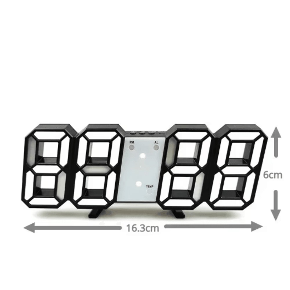 3D LED Digital Alarm Clock With Temperature Modern Wall Desk Display Clock 9