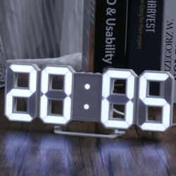 3d led digital alarm clock with temperature modern wall & desk display clock