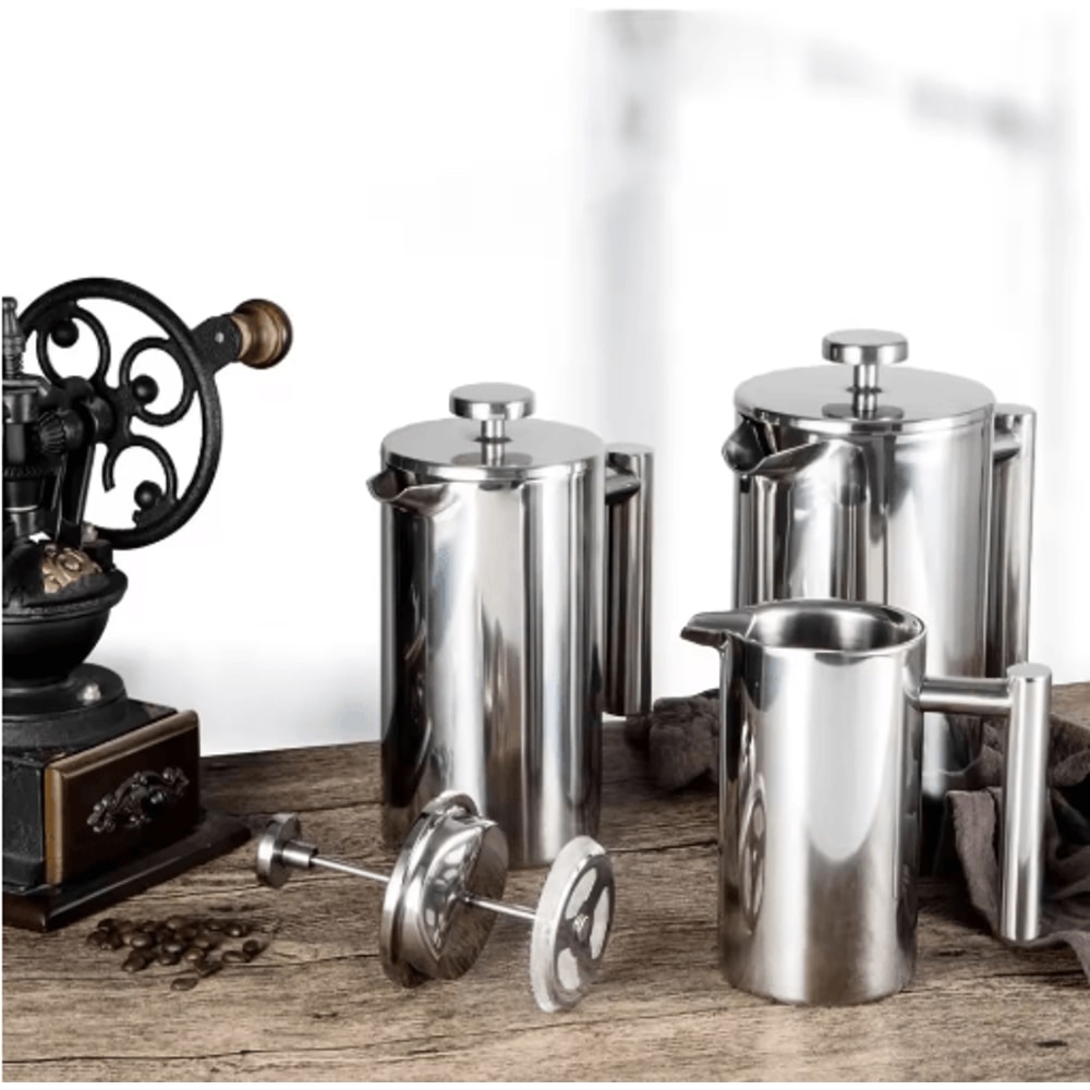 Stainless Steel French Press Coffee Maker Double Wall Insulated Manual Coffee Brewer 350ml1000ml 6