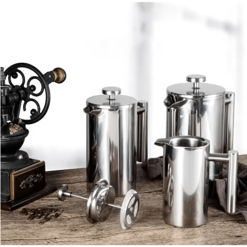 Stainless Steel French Press Coffee Maker Double Wall Insulated Manual Coffee Brewer 350ml1000ml 6