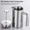 Stainless Steel French Press Coffee Maker Double Wall Insulated Manual Coffee Brewer 350ml1000ml 7