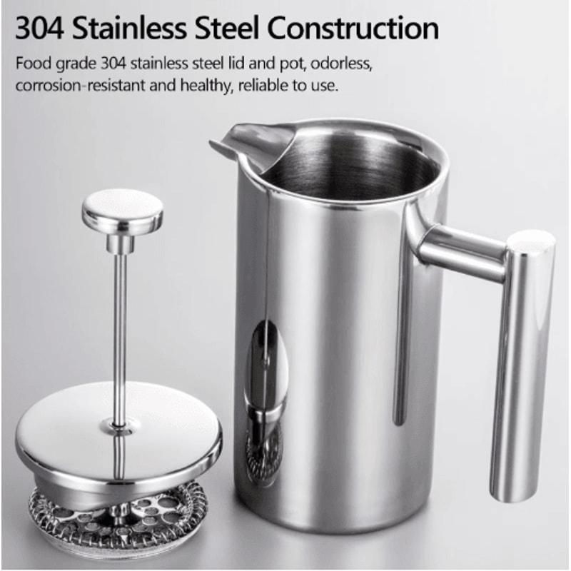 Stainless Steel French Press Coffee Maker Double Wall Insulated Manual Coffee Brewer 350ml1000ml 7