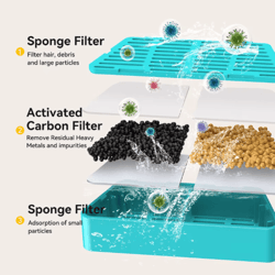 rojeco wireless automatic pet water fountain smart infrared sensor cat & dog water dispense