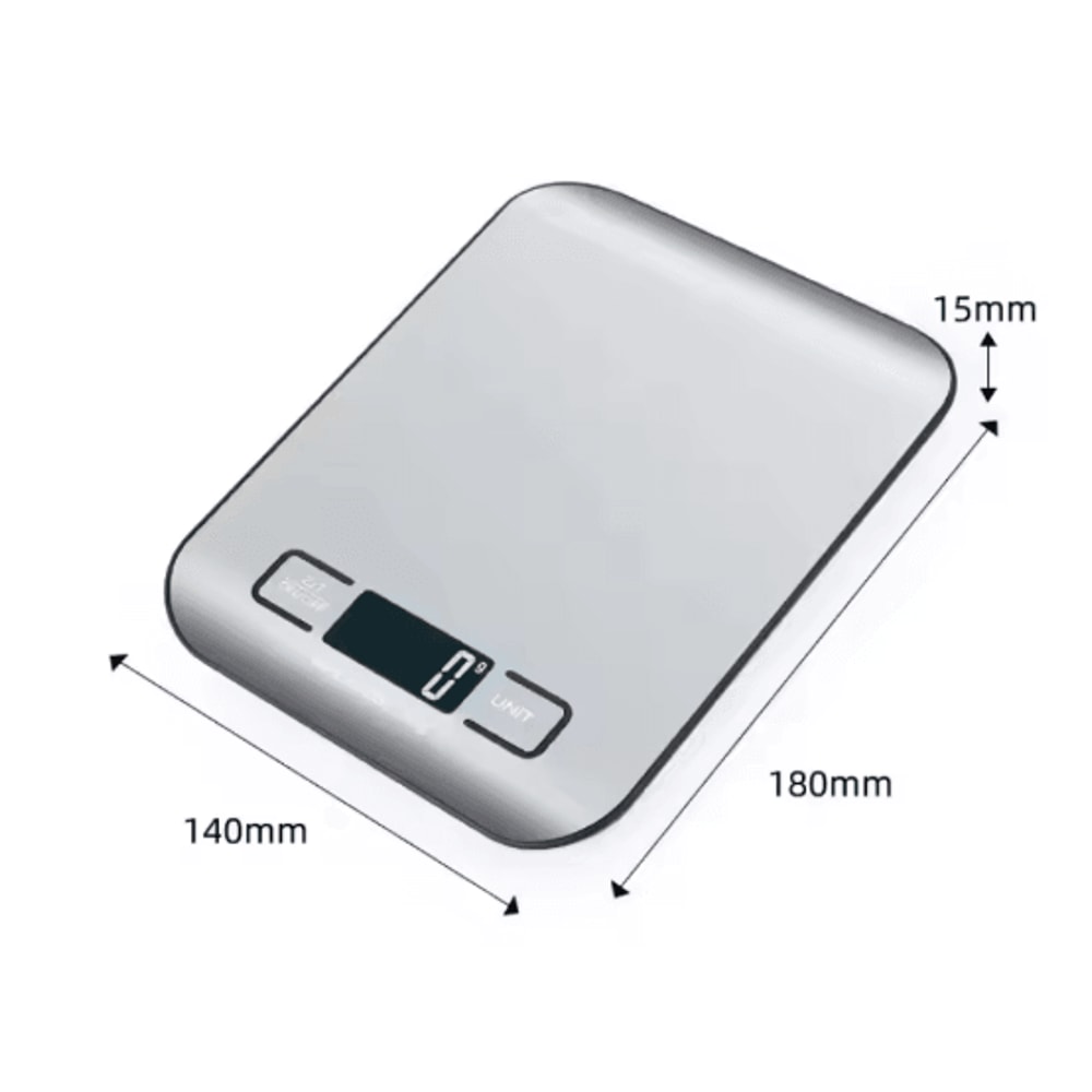 Digital Kitchen Scale With LED Display Precision Stainless Steel Food Weighing Scale 5kg Capacity 2