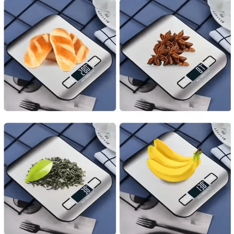 Digital Kitchen Scale With LED Display Precision Stainless Steel Food Weighing Scale 5kg Capacity 3