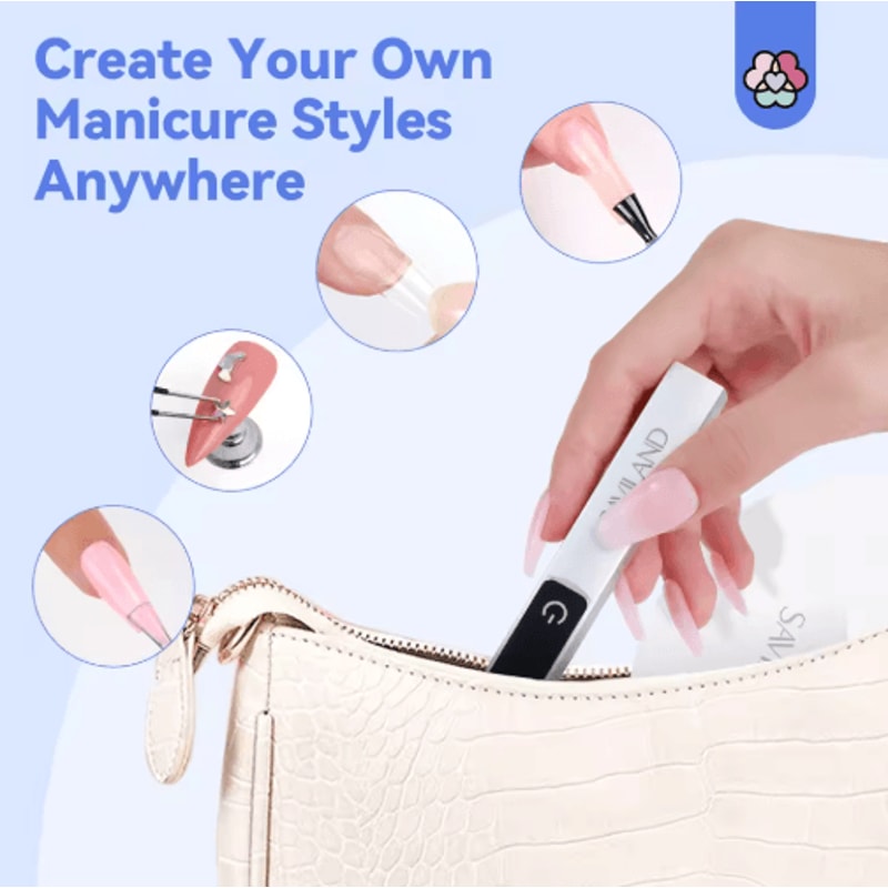 SAVILAND Rechargeable UV LED Nail Lamp Portable Gel Nail Dryer With LCD Timer Magnetic Stand 2