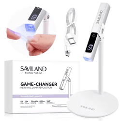 saviland rechargeable uv led nail lamp – portable gel nail dryer with lcd timer & magnetic stand