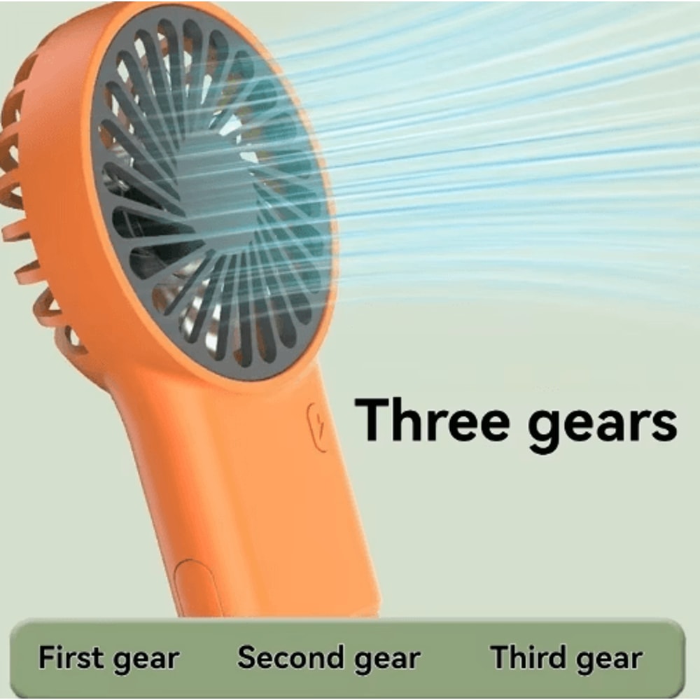 Foldable USB Rechargeable Mini Fan Portable Handheld Desktop Cartoon Cooling Fan With Hook 4