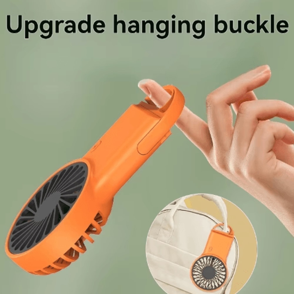 Foldable USB Rechargeable Mini Fan Portable Handheld Desktop Cartoon Cooling Fan With Hook 5