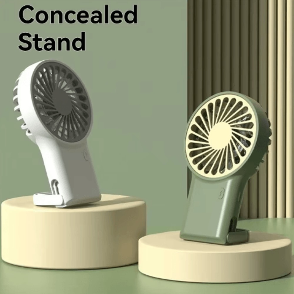 Foldable USB Rechargeable Mini Fan Portable Handheld Desktop Cartoon Cooling Fan With Hook 7
