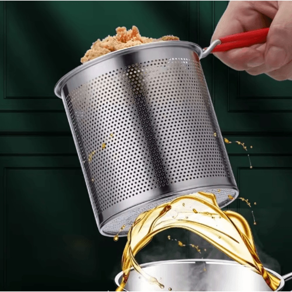 Stainless Steel Deep Fryer Pot With Basket Compact Home Frying Pot For Crispy Chicken More 5