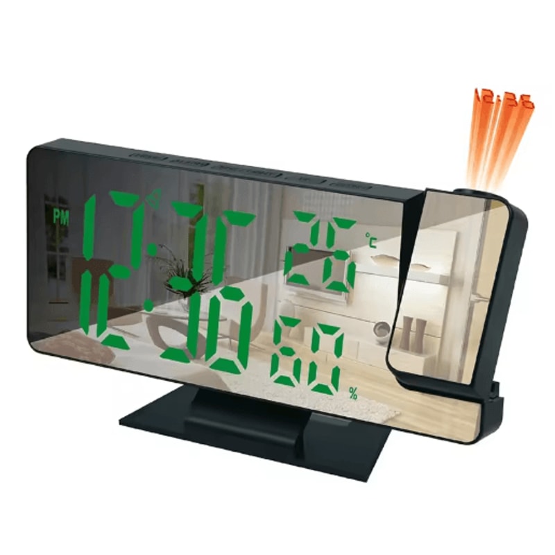 LED Digital Projection Alarm Clock Ceiling Projector Clock With Temperature Display Snooze 1