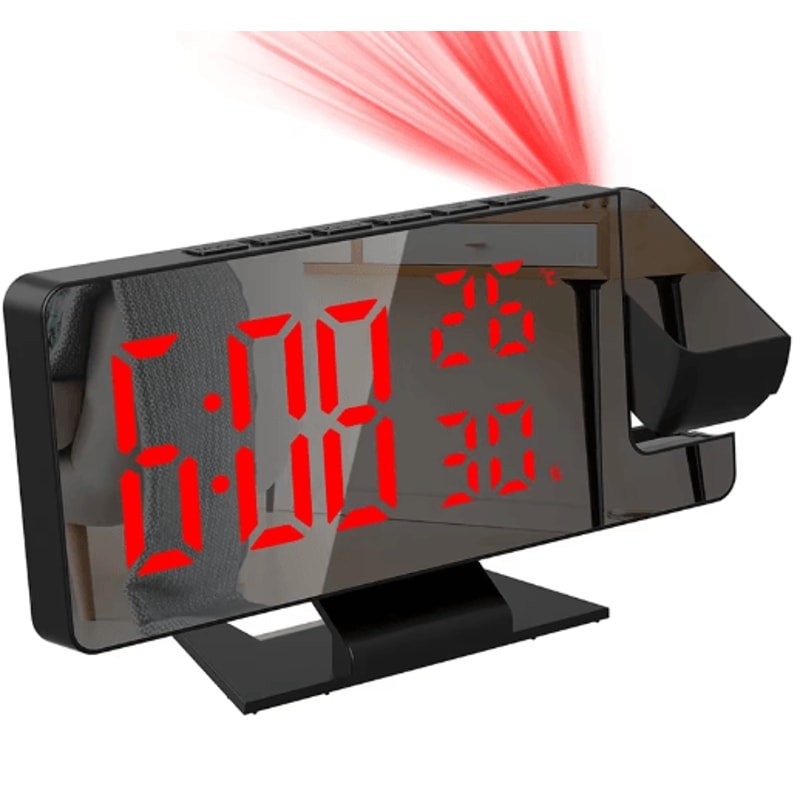 LED Digital Projection Alarm Clock Ceiling Projector Clock With Temperature Display Snooze 3