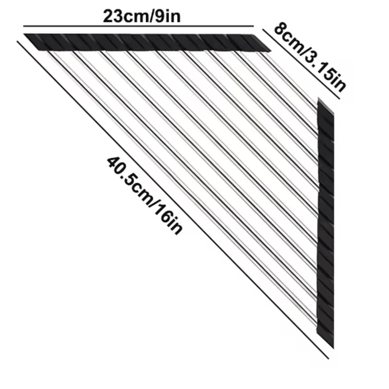 Roll Up Triangle Over Sink Drying Rack Foldable Stainless Steel Dish Drainer Corner Organizer 1
