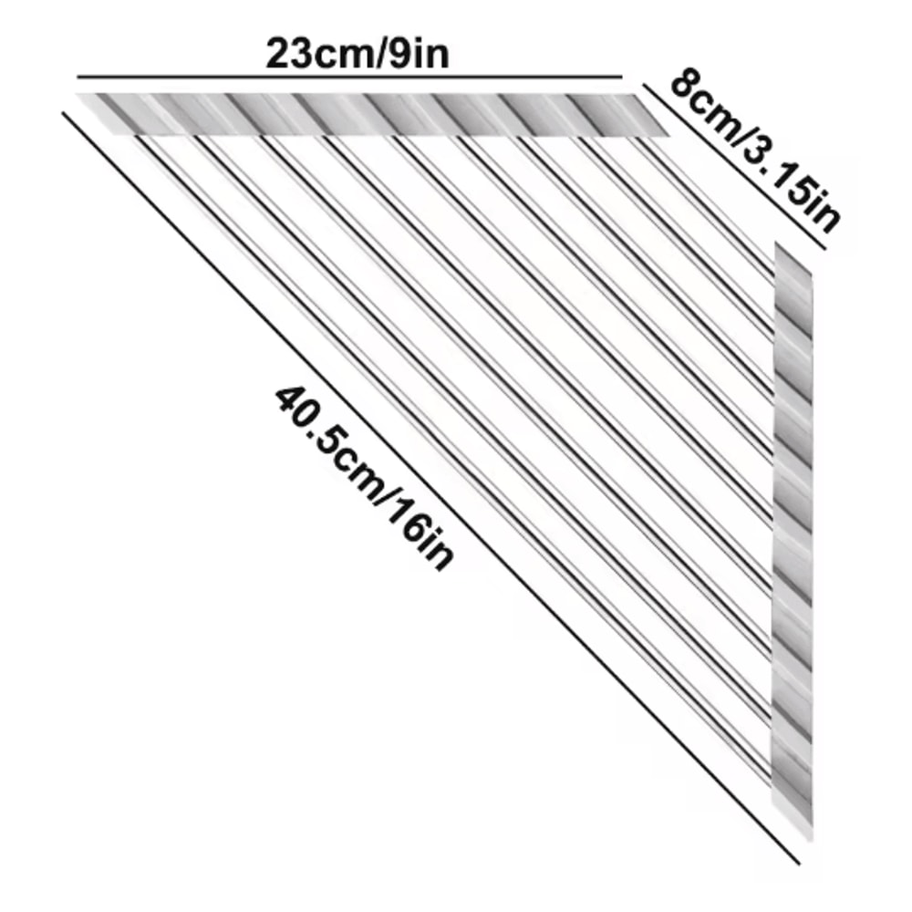 Roll Up Triangle Over Sink Drying Rack Foldable Stainless Steel Dish Drainer Corner Organizer 2