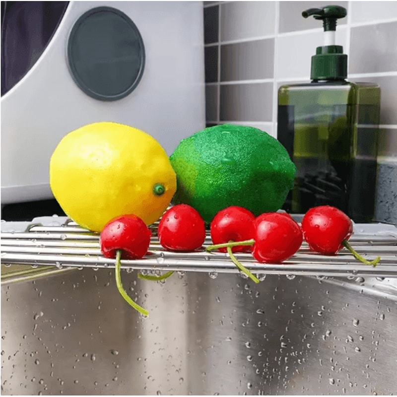 Roll Up Triangle Over Sink Drying Rack Foldable Stainless Steel Dish Drainer Corner Organizer 6