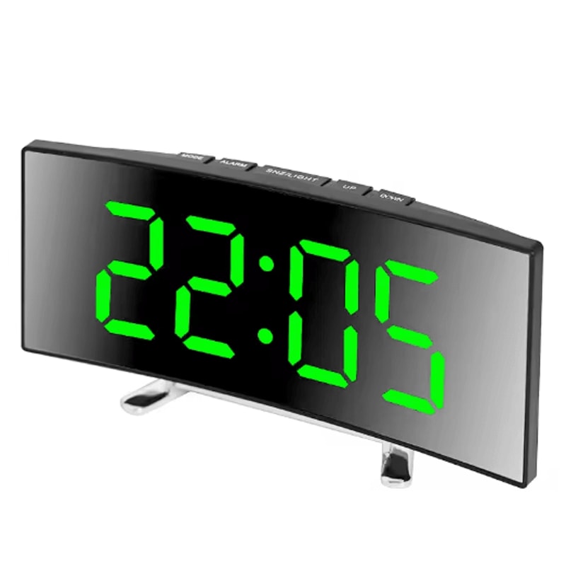 LED Mirror Digital Alarm Clock With Large Display And Silent Noiseless Design 1