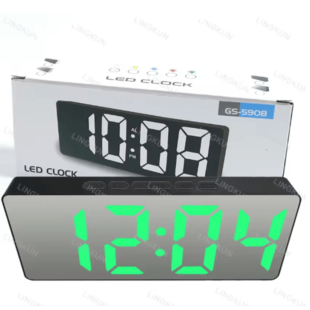 LED Mirror Digital Alarm Clock With Large Display And Silent Noiseless Design 3