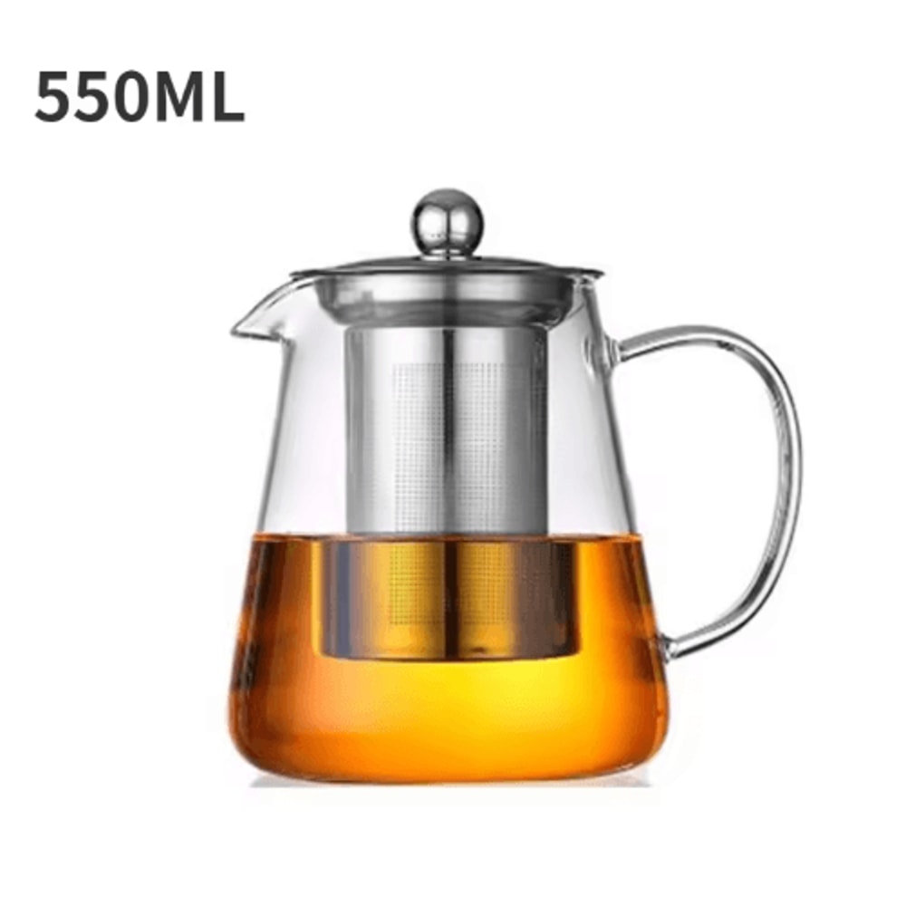HeatResistant Glass Teapot With Stainless Steel Infuser For Loose Leaf Tea 3