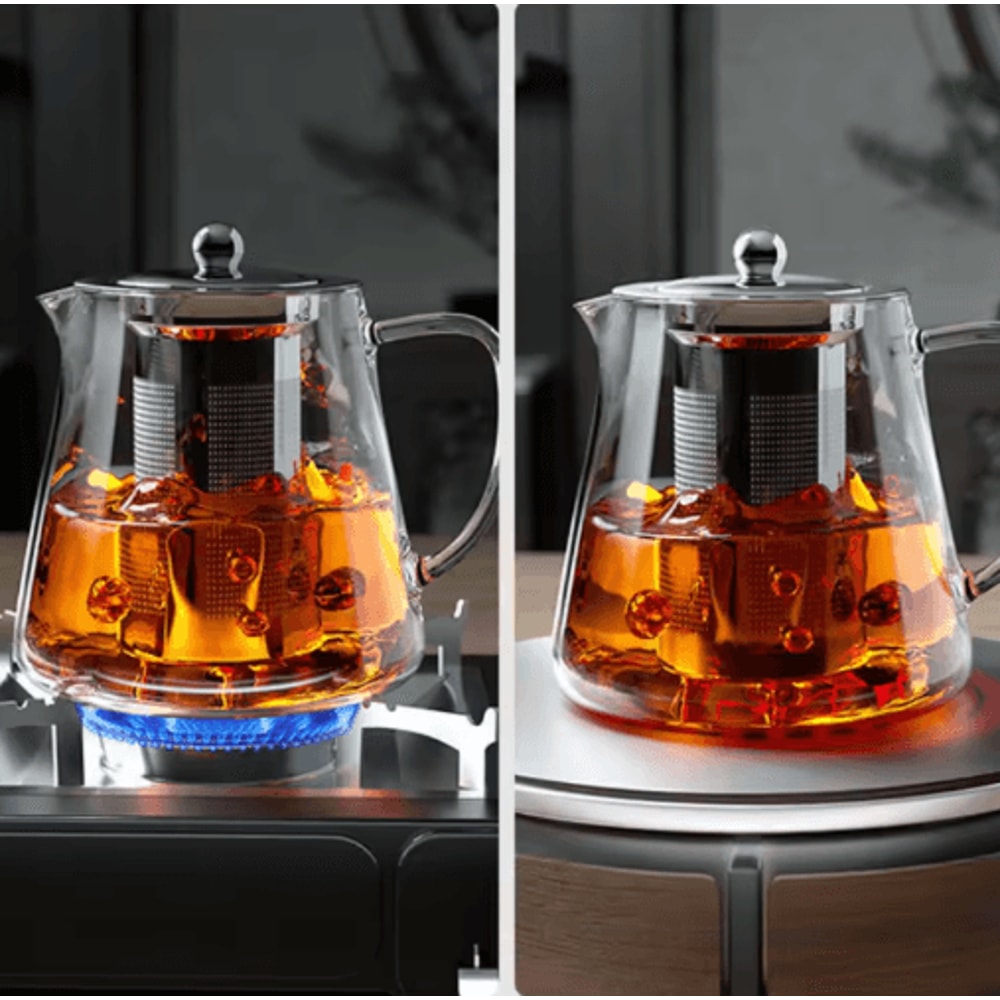 HeatResistant Glass Teapot With Stainless Steel Infuser For Loose Leaf Tea 9