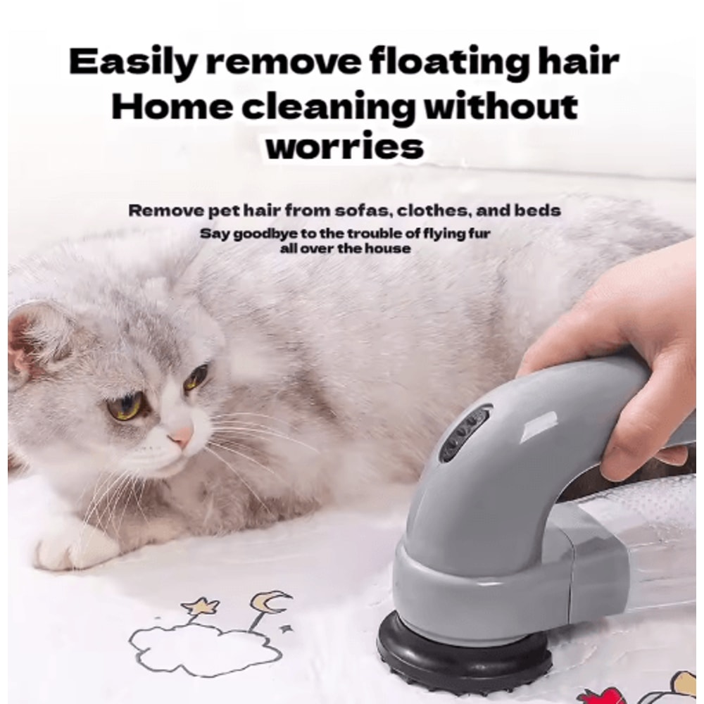 Portable Pet Hair Vacuum Grooming Brush With Electric Massage And Dual Cleaning Function 5