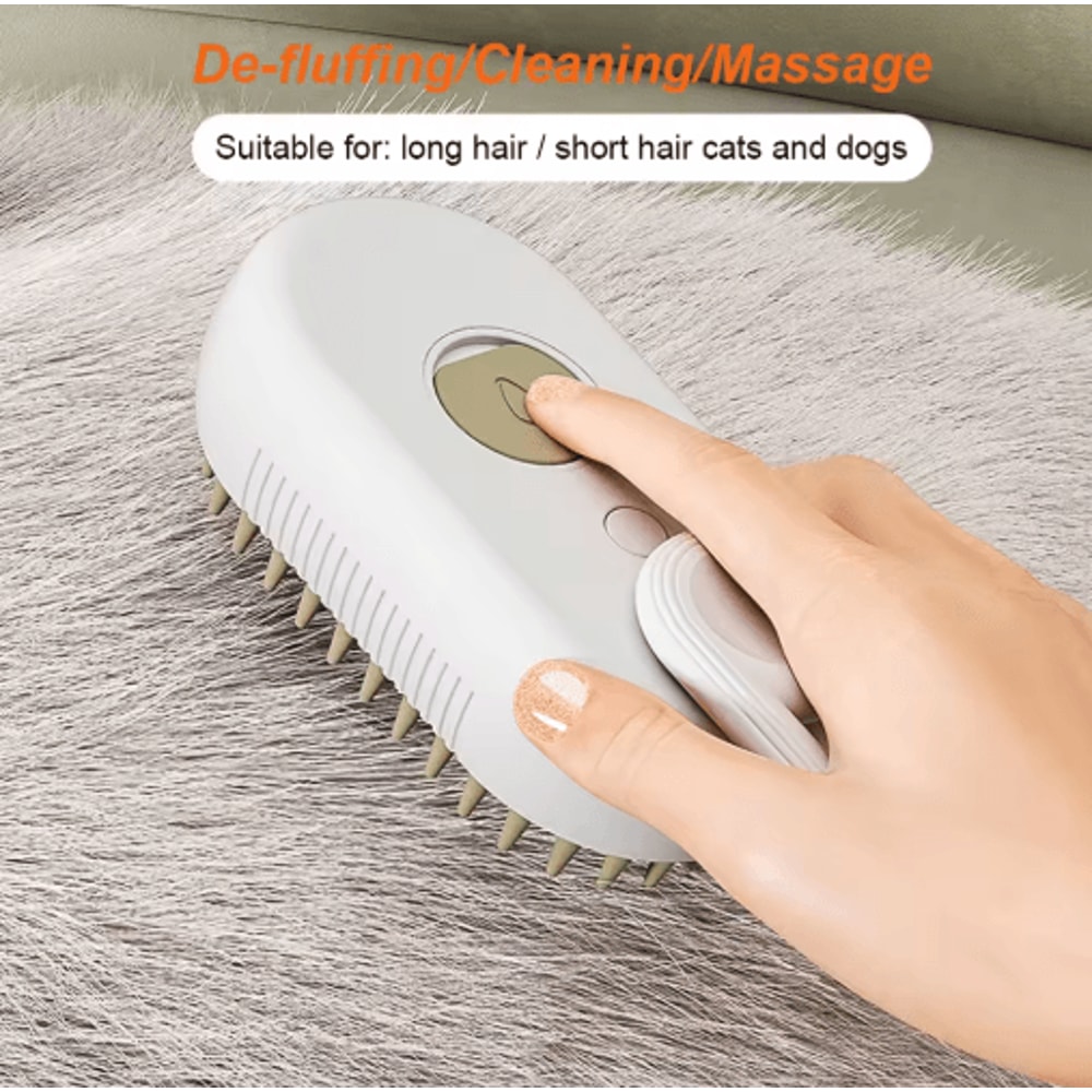 3in1 Steam Pet Grooming Brush With Spray Massage Deshedding For Cats And Dogs 6