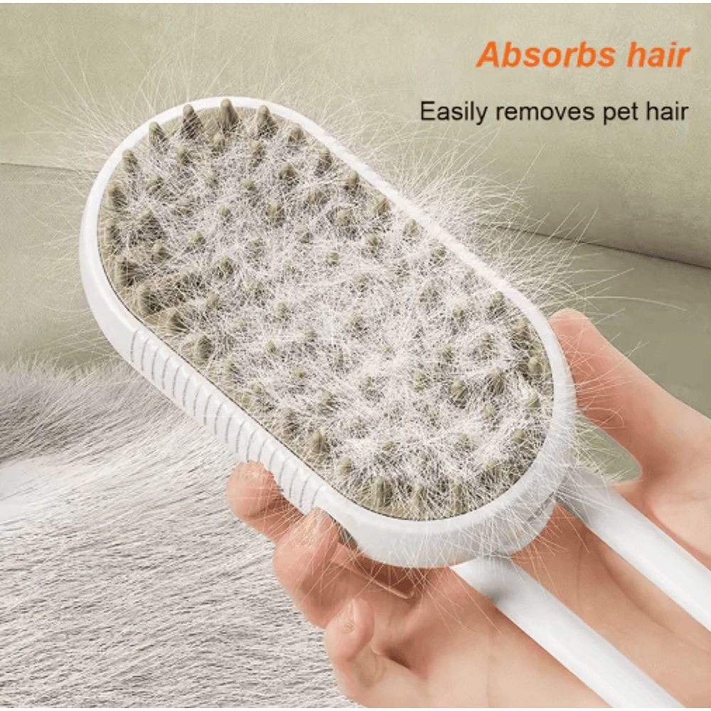 3in1 Steam Pet Grooming Brush With Spray Massage Deshedding For Cats And Dogs 7