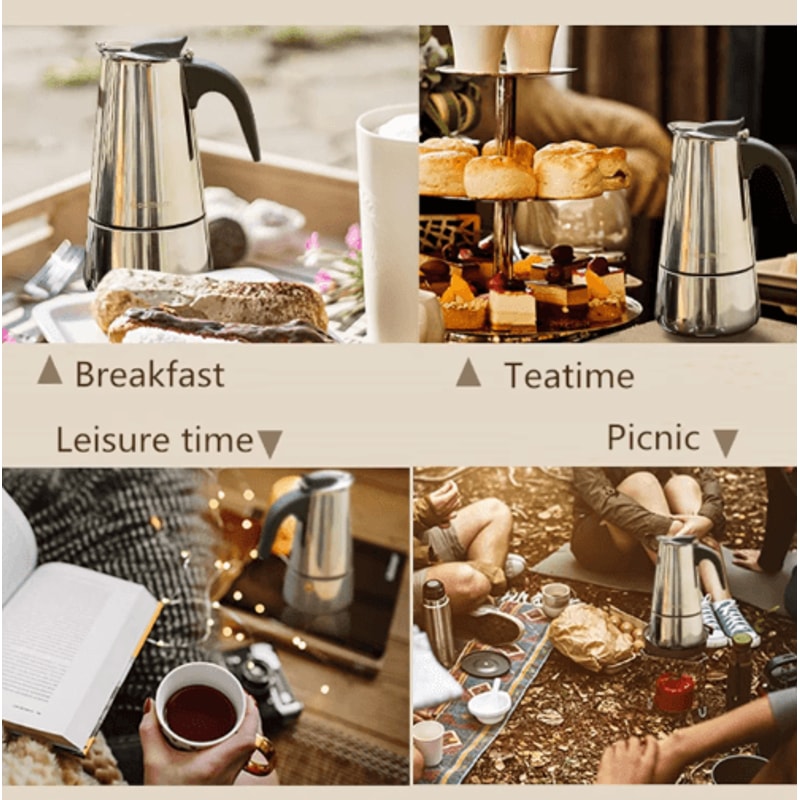 Stovetop Moka Pot Espresso Maker 469 Cup Italian Coffee Percolator 8