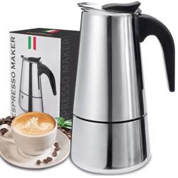 stovetop moka pot espresso maker – 4/6/9 cup italian coffee percolator