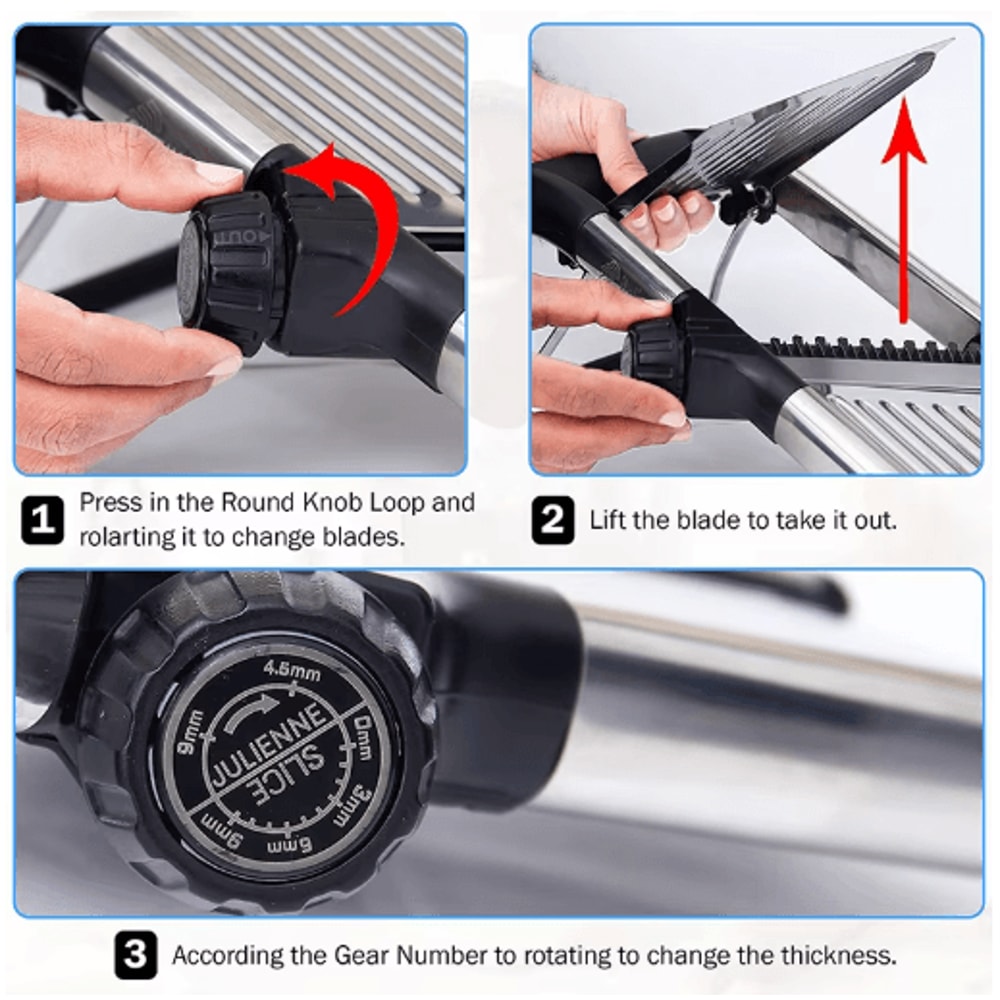 Adjustable Stainless Steel Mandoline Slicer MultiBlade Vegetable Cutter Food Prep Tool 3