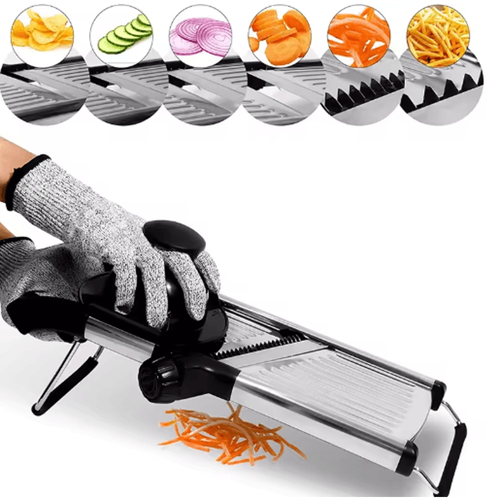 Adjustable Stainless Steel Mandoline Slicer MultiBlade Vegetable Cutter Food Prep Tool 0