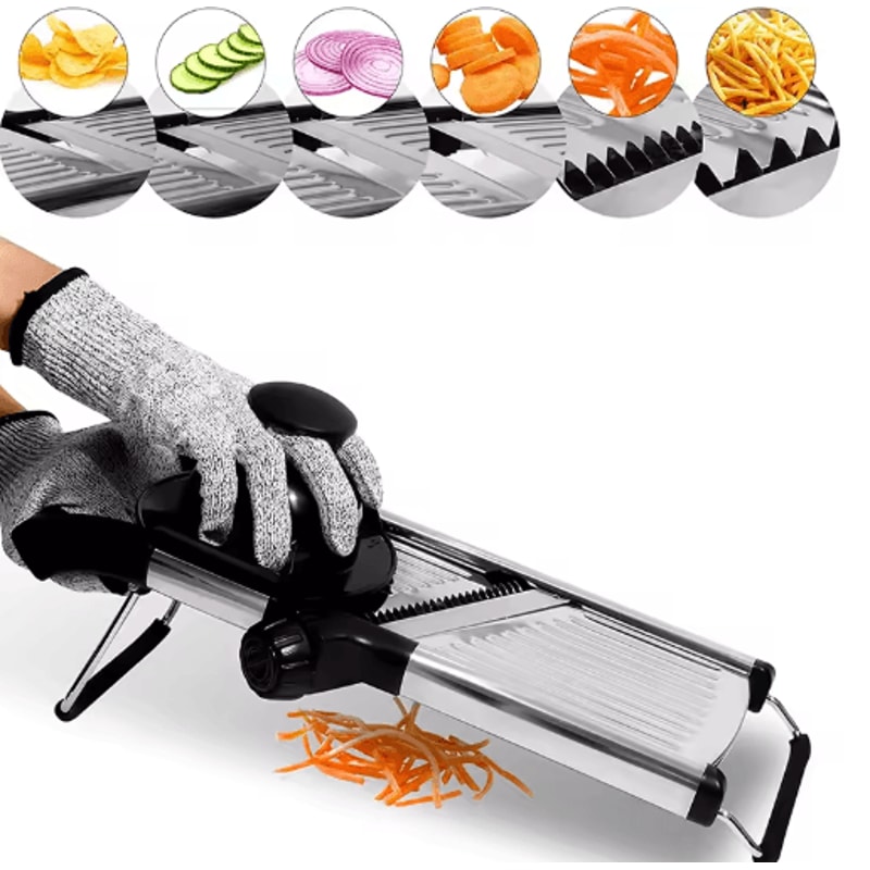 Adjustable Stainless Steel Mandoline Slicer MultiBlade Vegetable Cutter Food Prep Tool 0