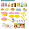 Mini Kitchen Counter Play Set DIY Pretend Cooking Toy With Food Tableware 6
