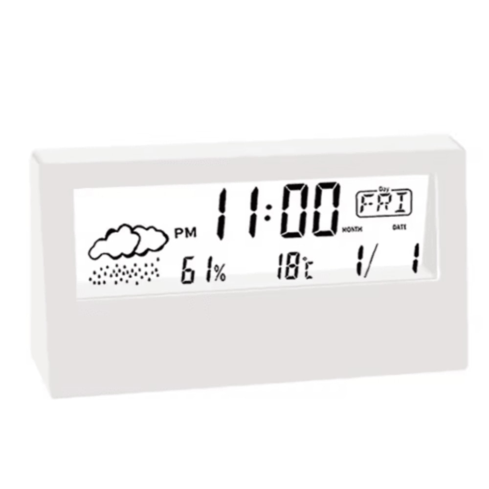 Digital ThermoHygrometer Alarm Clock With Weather Display For Desktop Decor 3