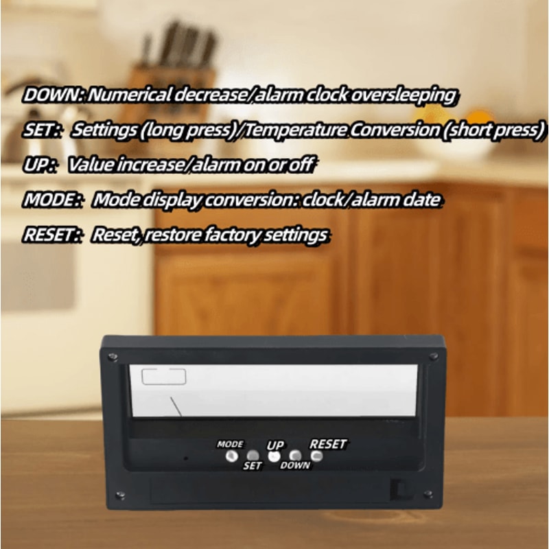 Digital ThermoHygrometer Alarm Clock With Weather Display For Desktop Decor 6