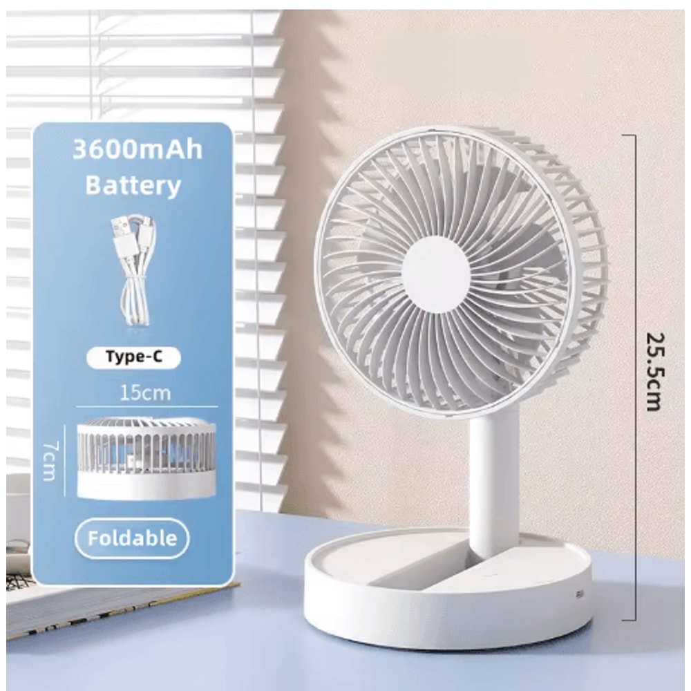 USB Foldable Mini Fan With 4 Speeds Timer Portable Rechargeable Table Fan 1