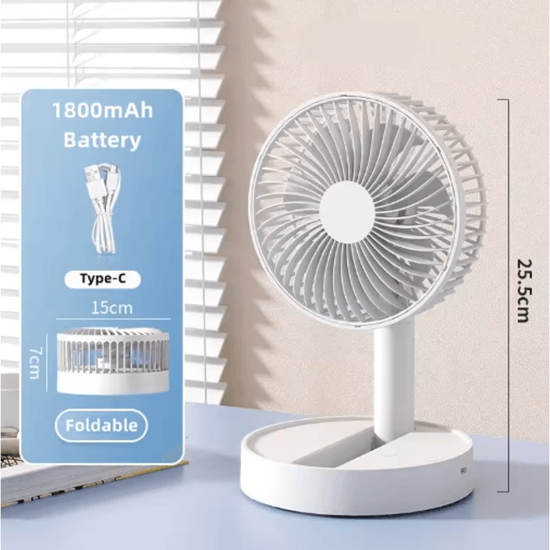 USB Foldable Mini Fan With 4 Speeds Timer Portable Rechargeable Table Fan 2