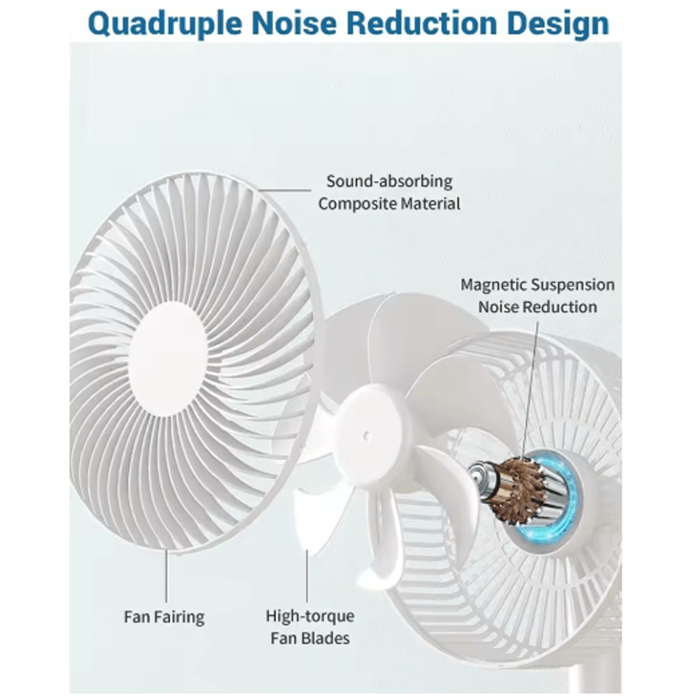USB Foldable Mini Fan With 4 Speeds Timer Portable Rechargeable Table Fan 3