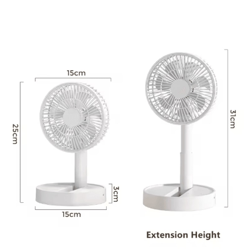 USB Foldable Mini Fan With 4 Speeds Timer Portable Rechargeable Table Fan 5