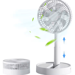usb foldable mini fan with 4 speeds & timer – portable rechargeable table fan